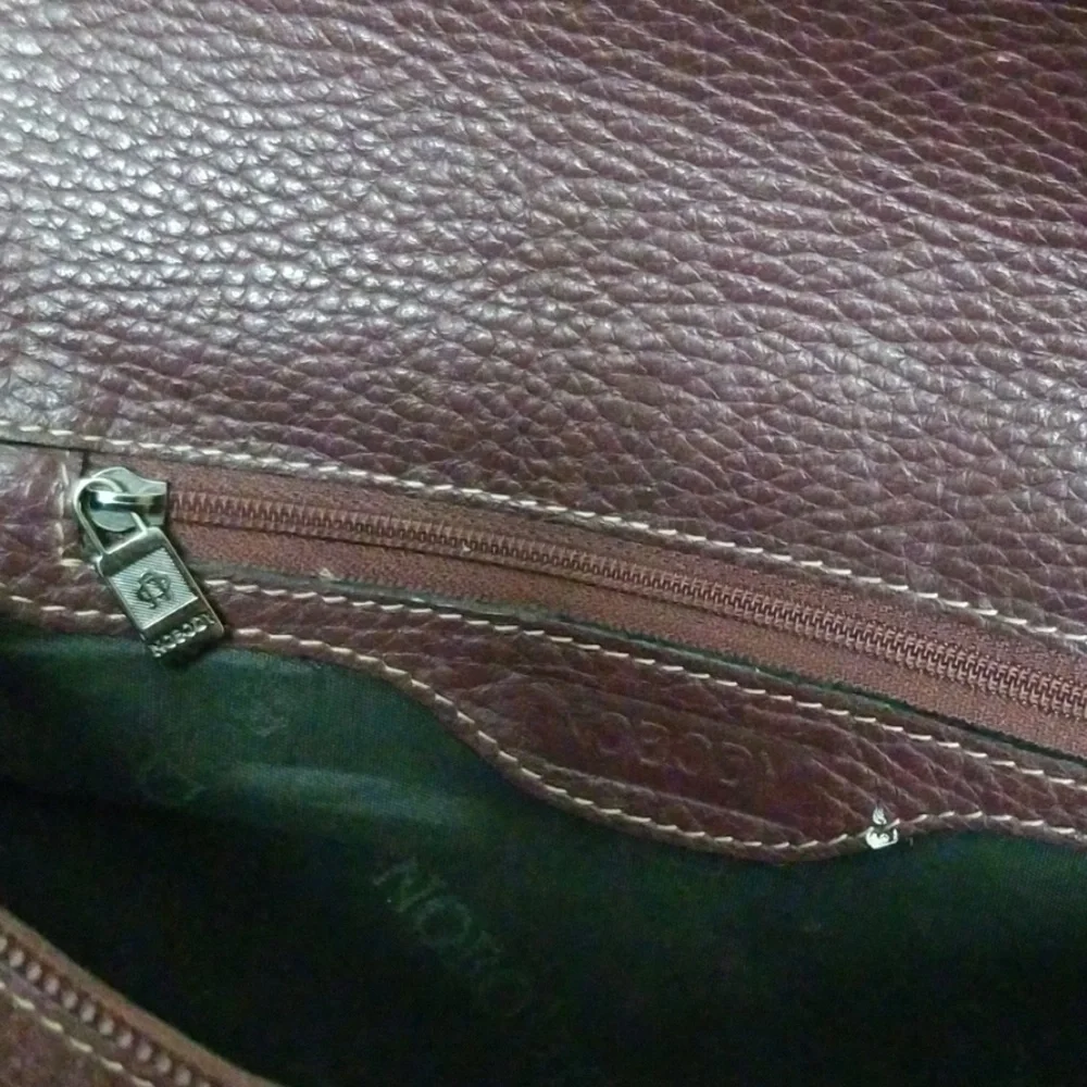 Purple Leather Saddle Bag Zippered NOBODY Purse